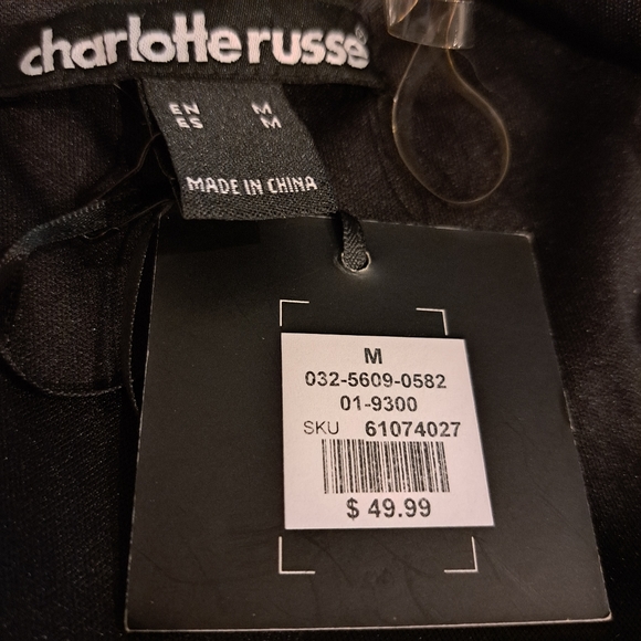 Charlotte Russe Black Sequined Faux Wrap Mini Dress - Picture 10 of 12